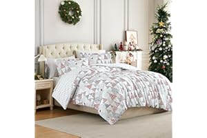 Southshore Fine Living, Inc. Christmas Bedding King/California King Duvet Cover with 2 Pillow Shams, Reversible Holiday Bedding Set, 2-Sided King Comforter Cover, Christmas Tree Print