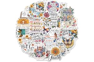 JUNKJWBZ 100 PCS Christian Jesus Bible Stickers - Bible Journaling & Prayer Board Supplies with Scripture Verses | Inspirational Faith Scrapbooking & Journaling Stickers for Christian Women & Bible Study Gifts