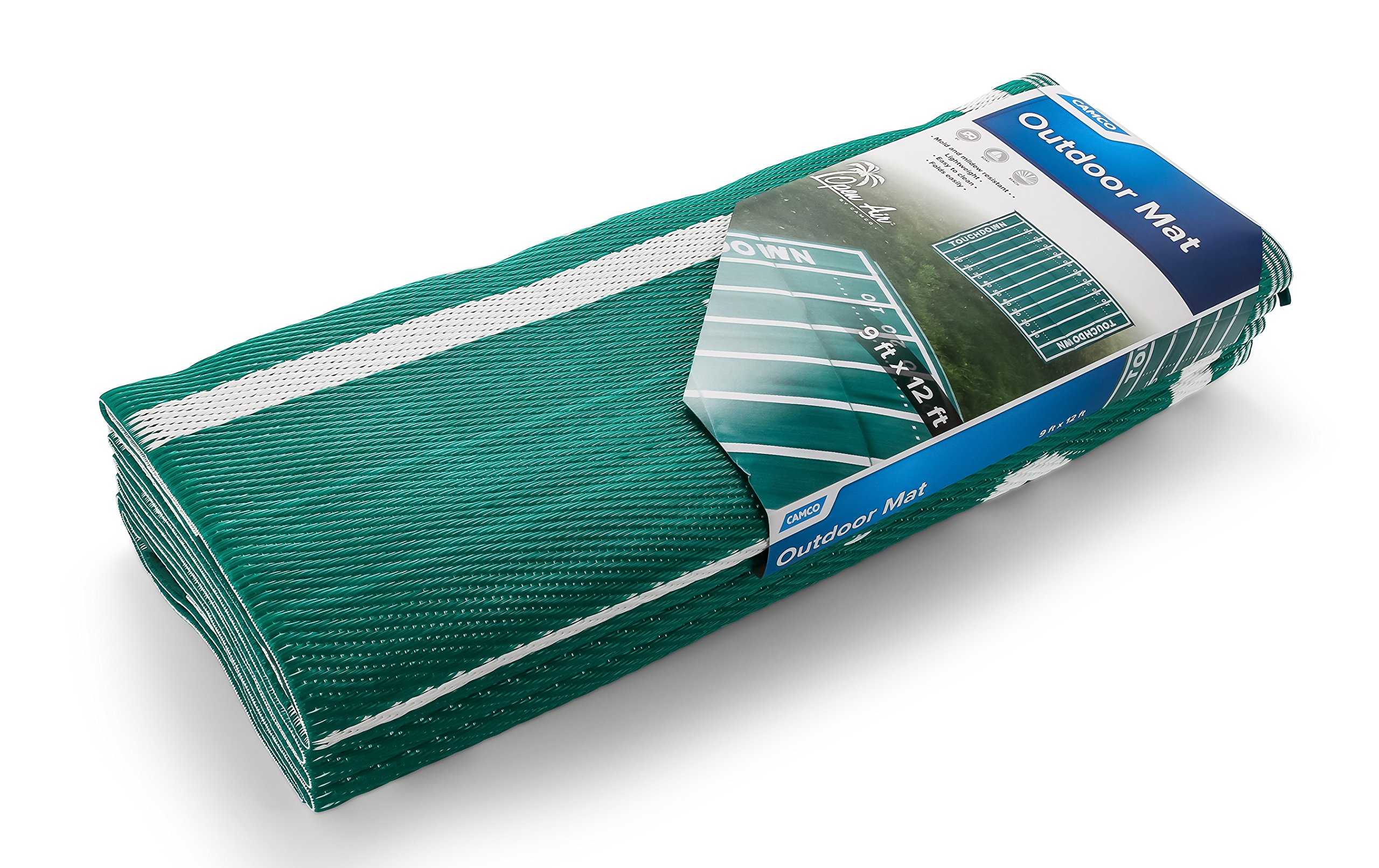 Camco American Football Field Design Large Outdoor/Patio Rug Perfect