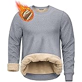 G Gradual Sherpa Lined Sweatshirts for Men Fleece Crewneck Sweatshirt Pullover Warm Shirts for Winter