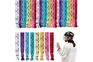 Wehhbtye 32 Pcs Ice Hockey Hair Ties, No-Crease Hockey Sports Hair Accessories, Elastic Player Ribbon Ponytail Holders for Gi