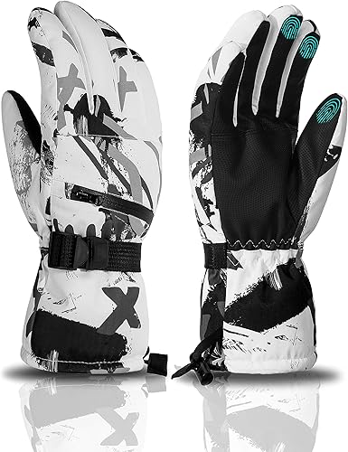 grey ski gloves