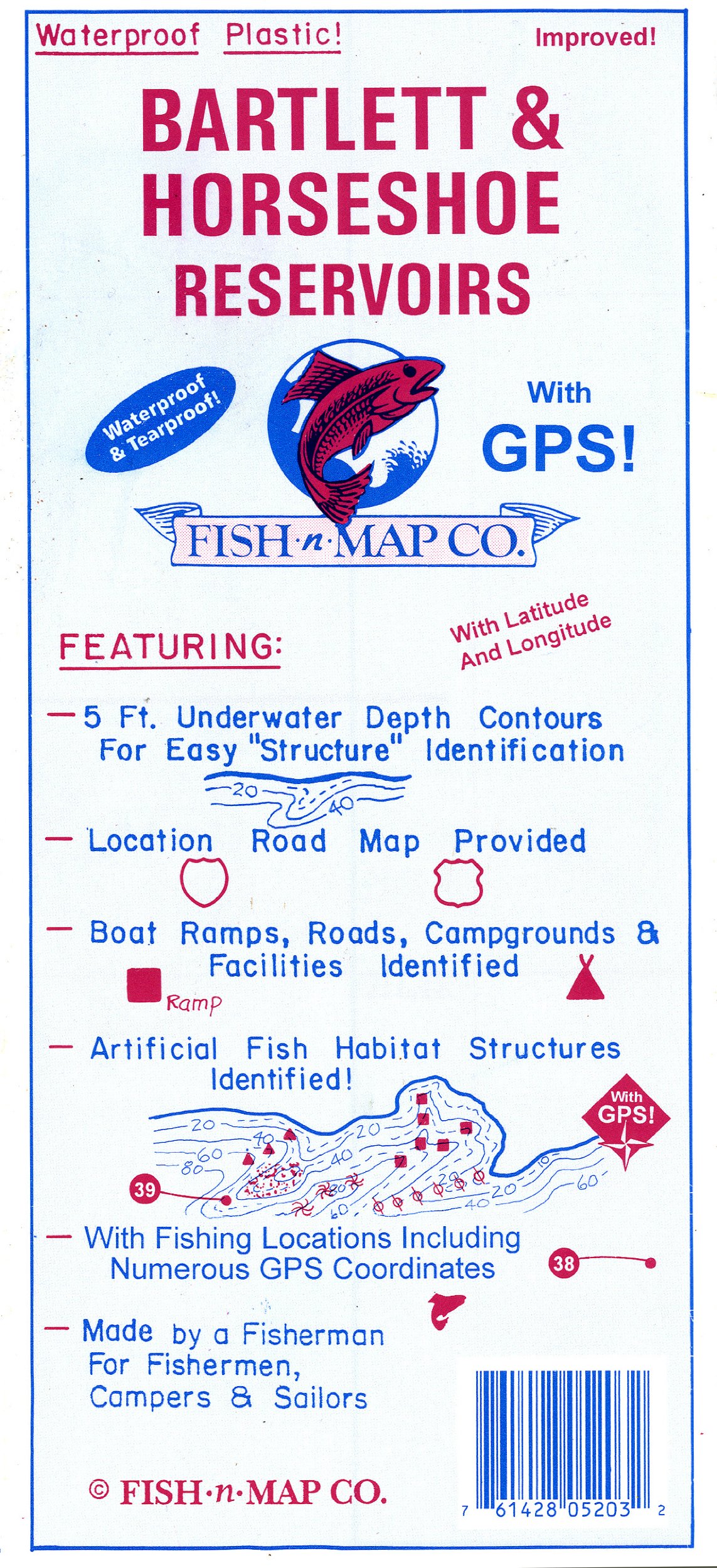 Bartlett Lake Fishing Map Bartlett & Horseshoe Reservoirs: Fish-N-Map Company: Books