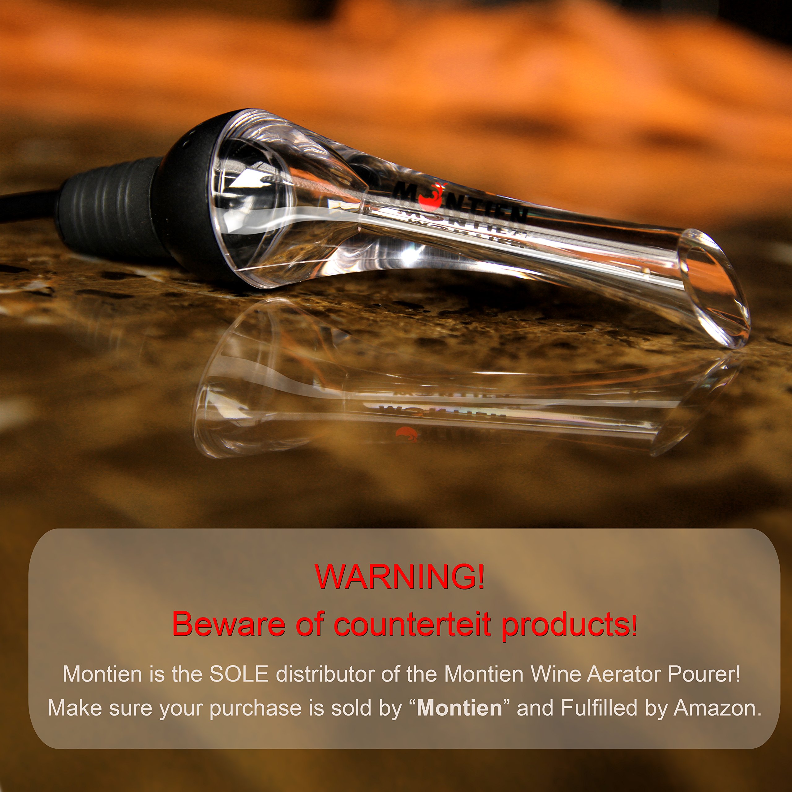 MonTien Wine Aerator Pourer - Premium Aerating Pourer - Exquisite & Best Wine Aerator Pourer Gift Set - Wine Accessories For Soiree With Decanter Spout - Wine Stopper Performer - Friendly Air Travel