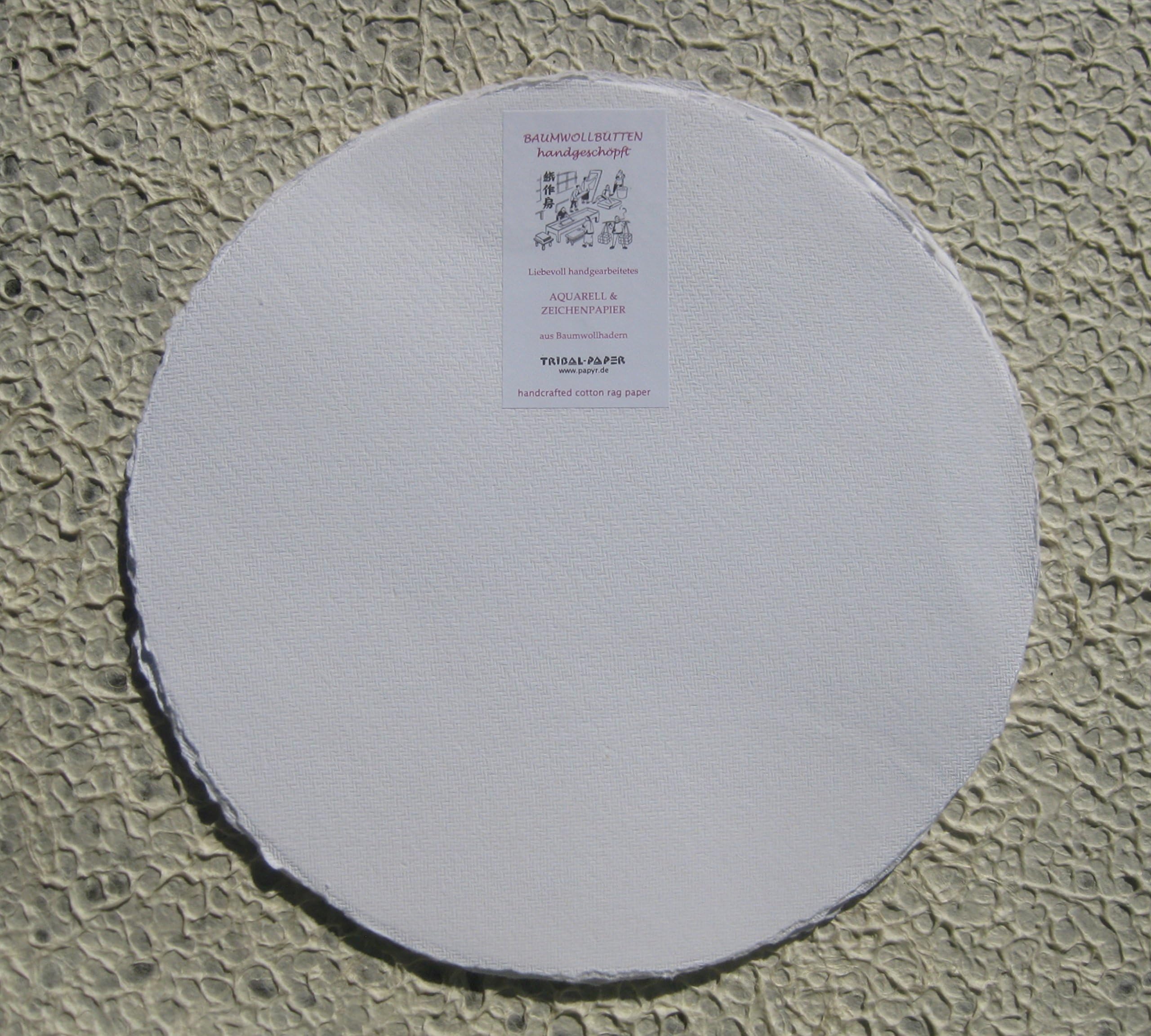 Handmade Rag Watercolour Paper Round 30 cm 10 Sheets/Set Food 300g/m² Natural White Cotton Linters