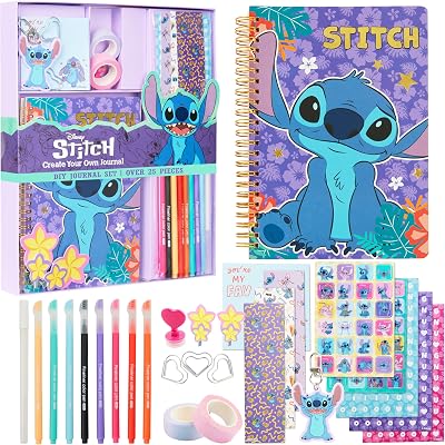 Disney Stitch DIY Journal Kit A5 Notebook Stickers Pens Arts Crafts