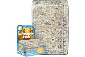 SCLOSE Washable Pee Pads for Dogs 2 Pack, 36" x 24" Reusable Puppy Pads Waterproof, Super Absorbent Dog Rugs, Leakproof, Dog Crate Pad, Playpen Mat, Whelping Pads, Vintage