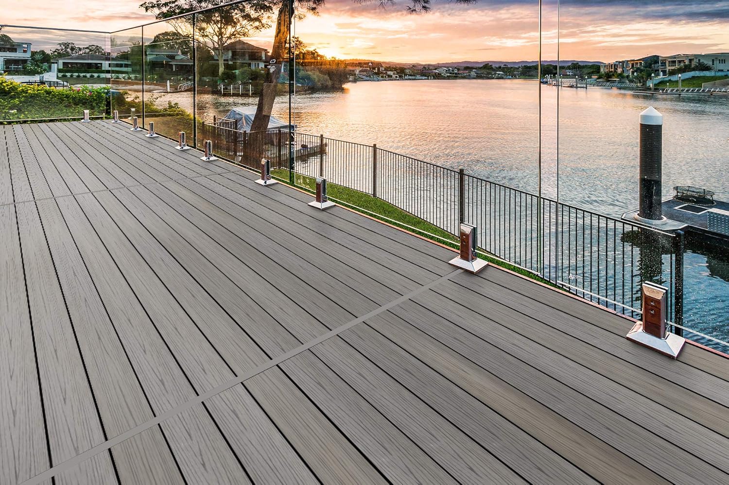 Composite Decking Kit 4 Colours Available 3.6m & 2.9m Lengths Samples AvailableAsh Grey Composite Decking Kit 4 Colours Available 3.6m & 2.9m Lengths Samples AvailableAsh Grey