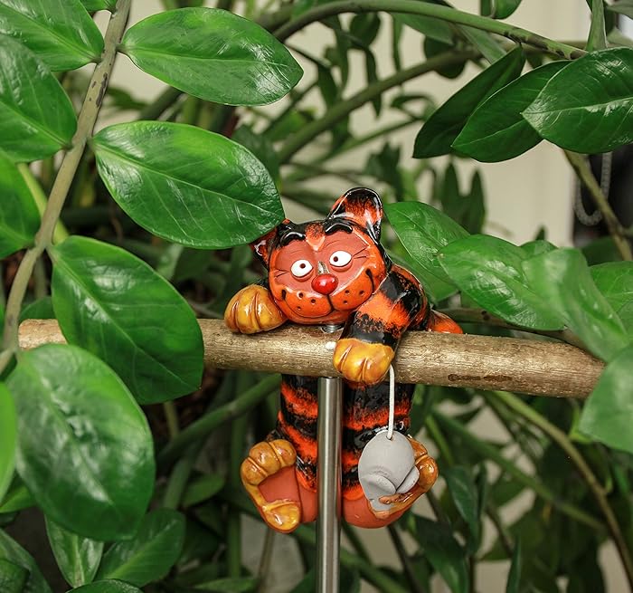 Garden Ceramic Decoration Cat with Mouse