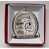 Michigan State Ornament Detroit Flint Great Lakes Lansing Travel Souvenir Gift