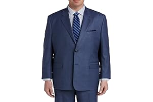 Oak Hill Premium by DXL Men's Big and Tall Jacket-Relaxer Sharkskin Suit Jacket Grey 60 Reg