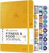 Clever Fox Fitness & Food Journal undated A5 Amber Yellow Hardcover