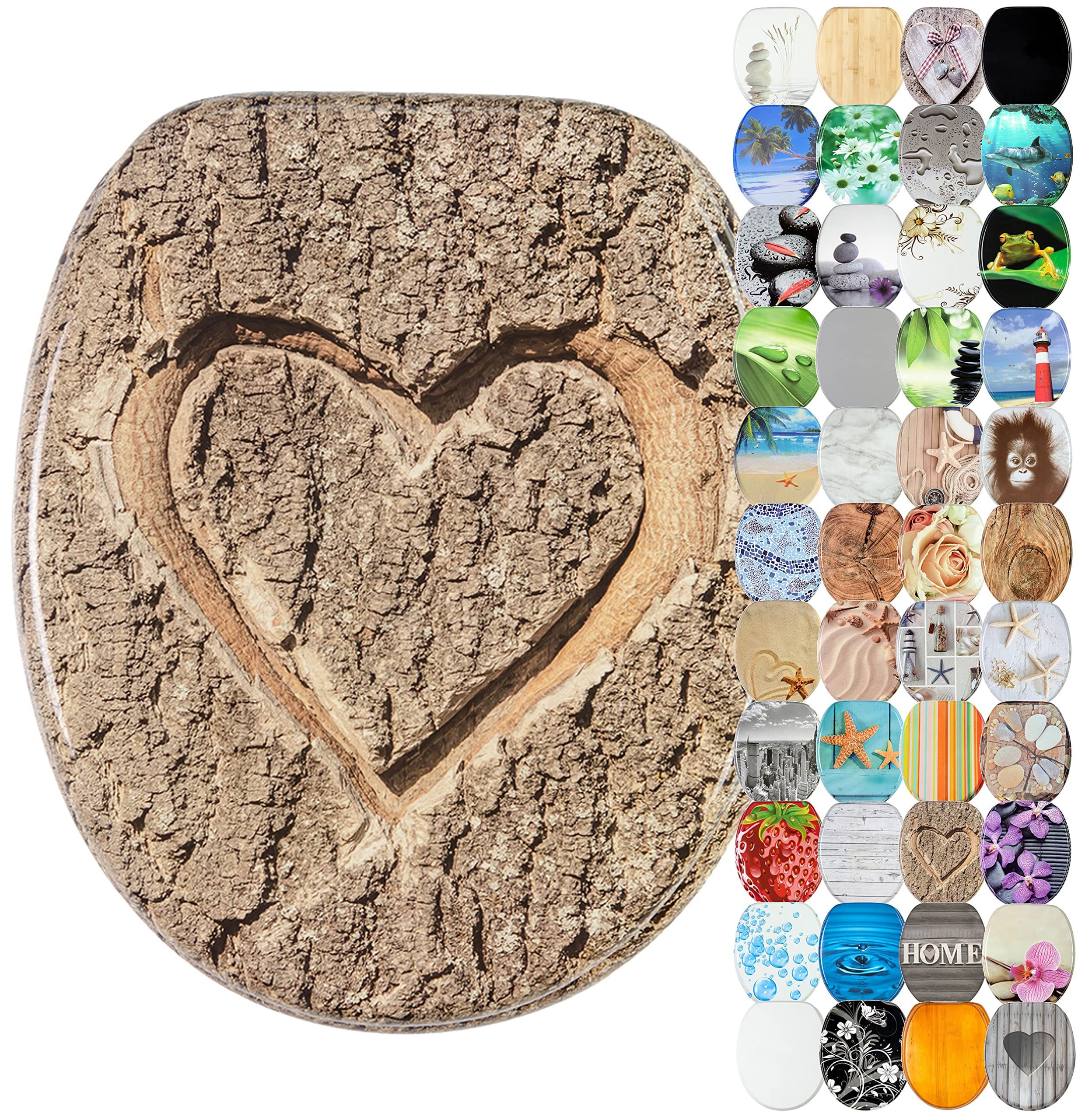 Sanilo Soft Close Toilet Seat, Wide Choice of New Toilet Seats, Stable Hinges, Easy to Mount (True Love)