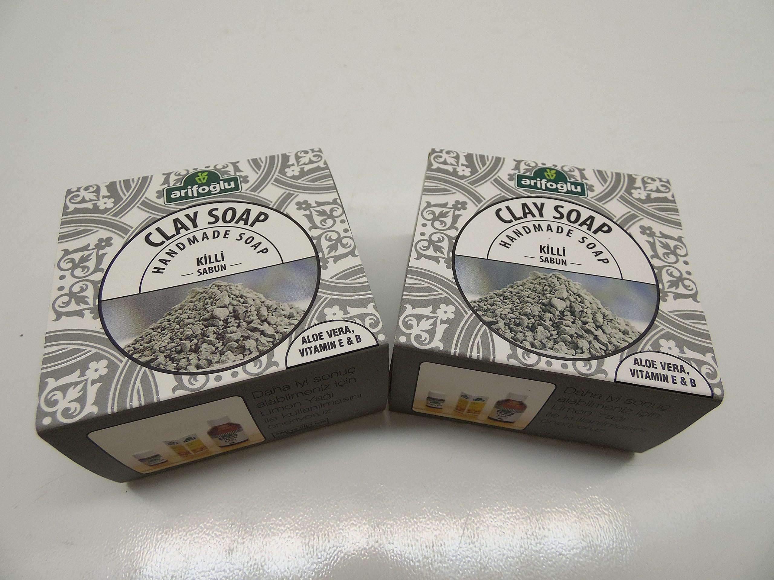 Arifoglu All Natural Luxury Handmade Soaps 150g X 2 Pack (Clay Soap)