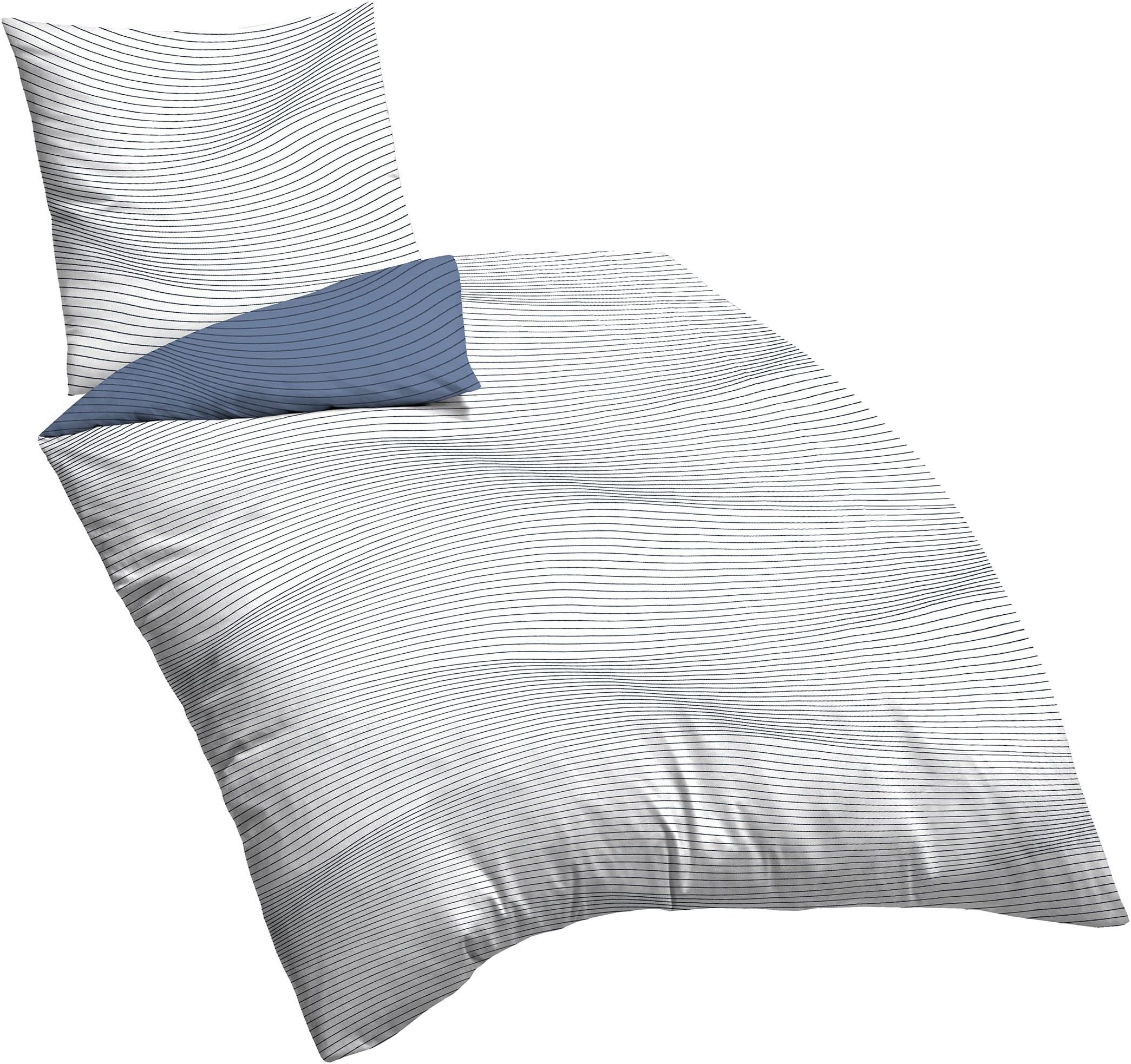 Castell 0600866/290/001 satin duvet cover set, blue, 135 x 200 x 1 cm