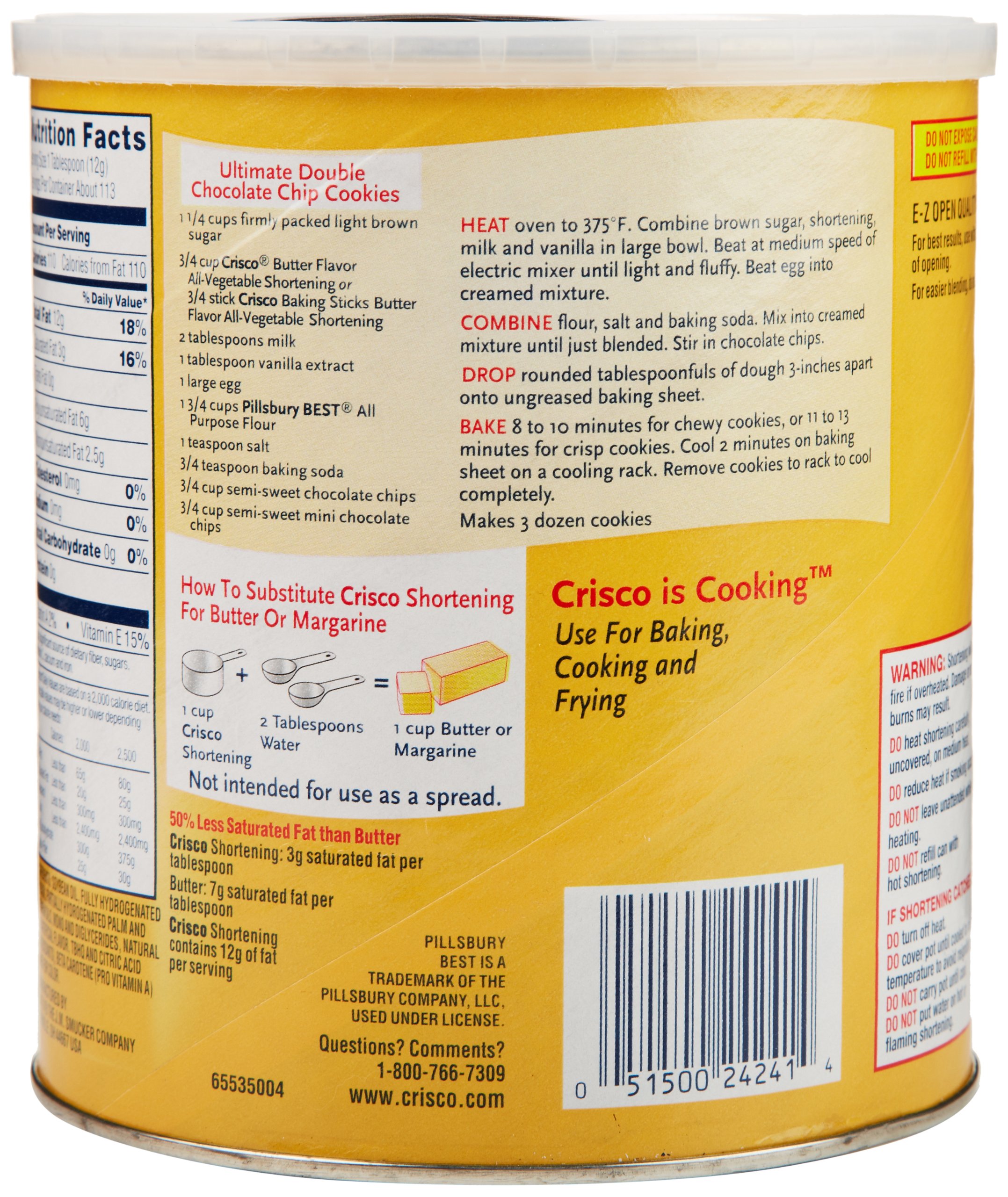 Crisco All Vegetable Shortening, Butter Flavor, 48 Oz Buy Online in