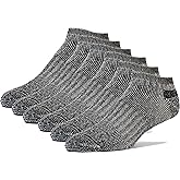 FUN TOES Low Cut Ankle Merino Wool Mens Hiking Running Socks Compression Arch Support Cushioned 6 Pairs