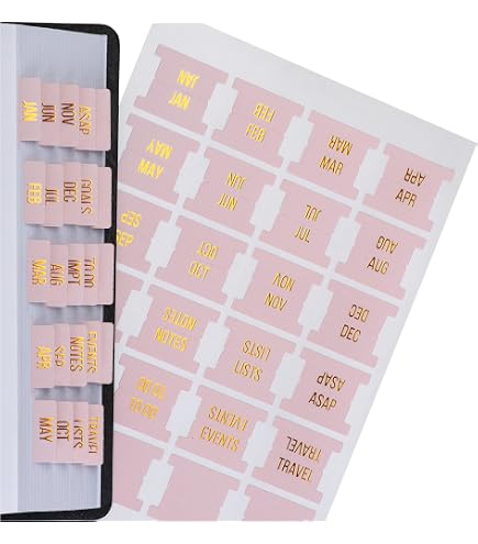 Autocollants Onglets Mensuels Pour Agenda - 10 Feuilles, Auto-Adhésifs, Pour Organisation Planificateur