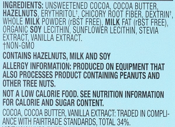 LILY’S SWEETS, HAZELNUT MILK CHOCOLATE BAR, 2.8 OUNCE
