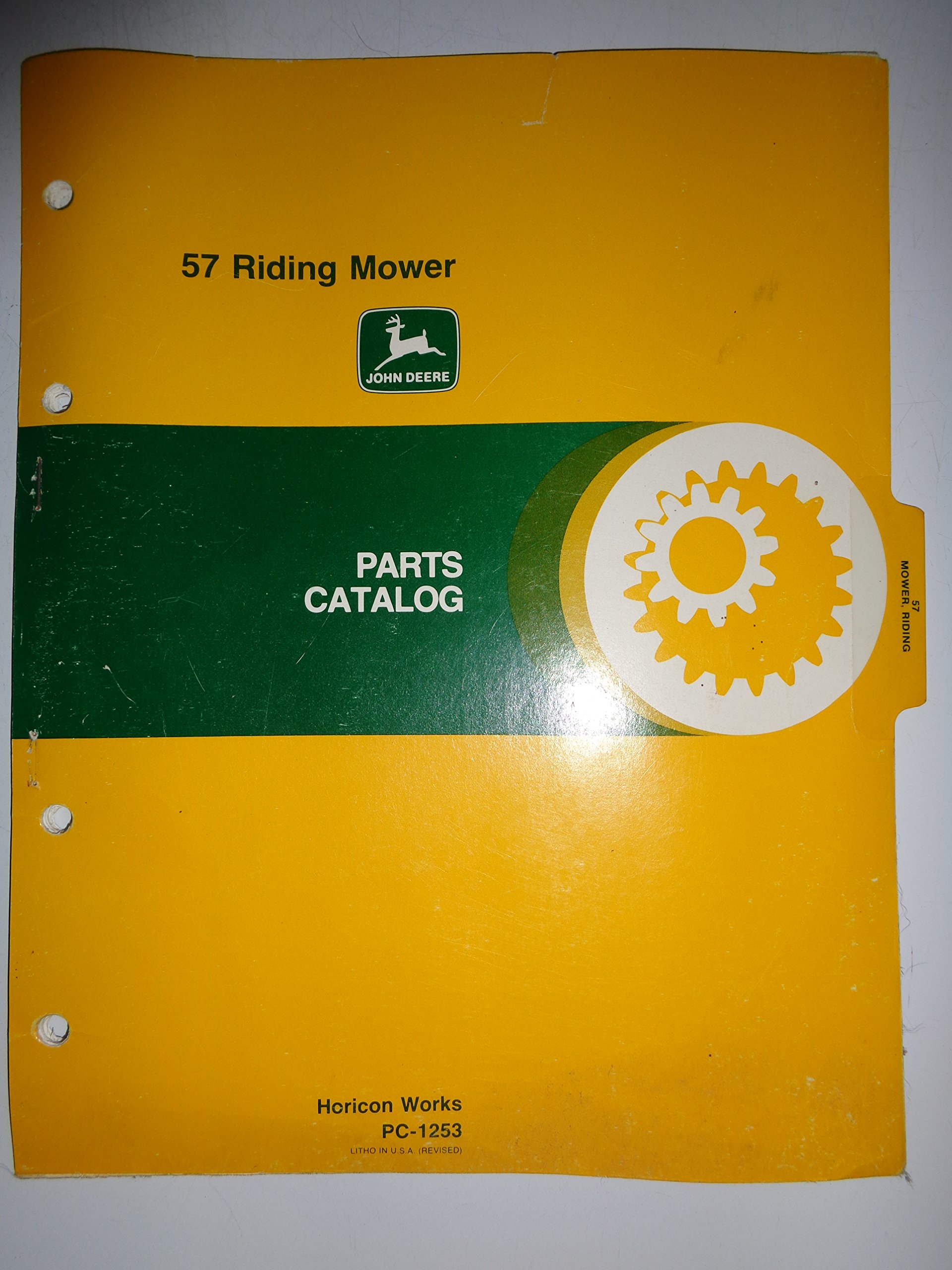 John Deere 57 Riding Mower Parts Catalog Book Manual 12/79 original Loose  Leaf – 1979