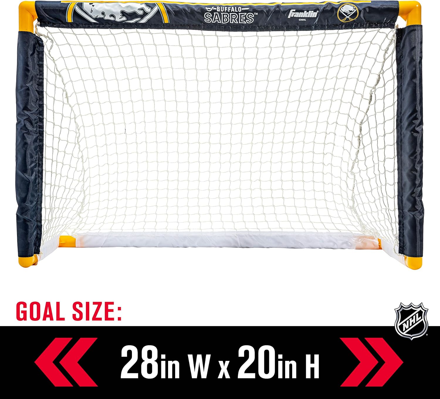 Franklin Sports Buffalo Sabres Mini Hockey Set - Knee Hockey Goal, Ball, & 2 Hockey Stick Combo Set - Mini Goal Net - NHL Official Hockey Set : Hockey Nets : Sports & Outdoors