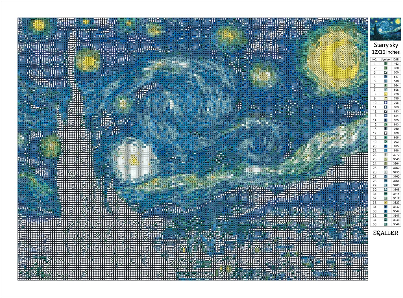 Звездная ночь схема. Мозаика звездное небо. Звездная ночь алмазная вышивка схемы.