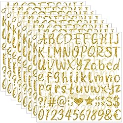 648 PCS Gold Letter Stickers Glitter Alphabet