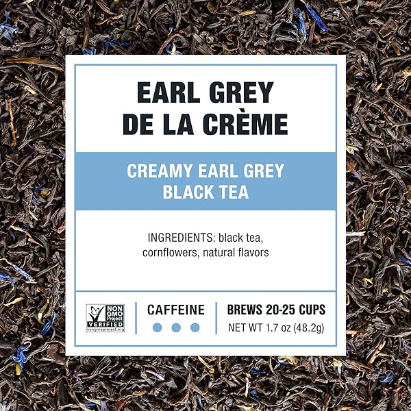TIESTA TEA – EARL GREY DE LA CRÈME, PREMIUM LOOSE LEAF TEA BLENDS, CAFFEINATED BLACK, MAKE HOT OR ICED & BREWS UP TO 25 CUPS – 1.7 OUNCE RESEALABLE POUCH