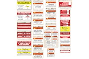 DARZ CREATIVE PV Solar System Install Label Kit | Multi Pack | 2020 | 2017 Code Requirements | Photovoltaic Safety Labels | Electrical Panel Labels |Photovoltaic System Labels | (57 Pack)