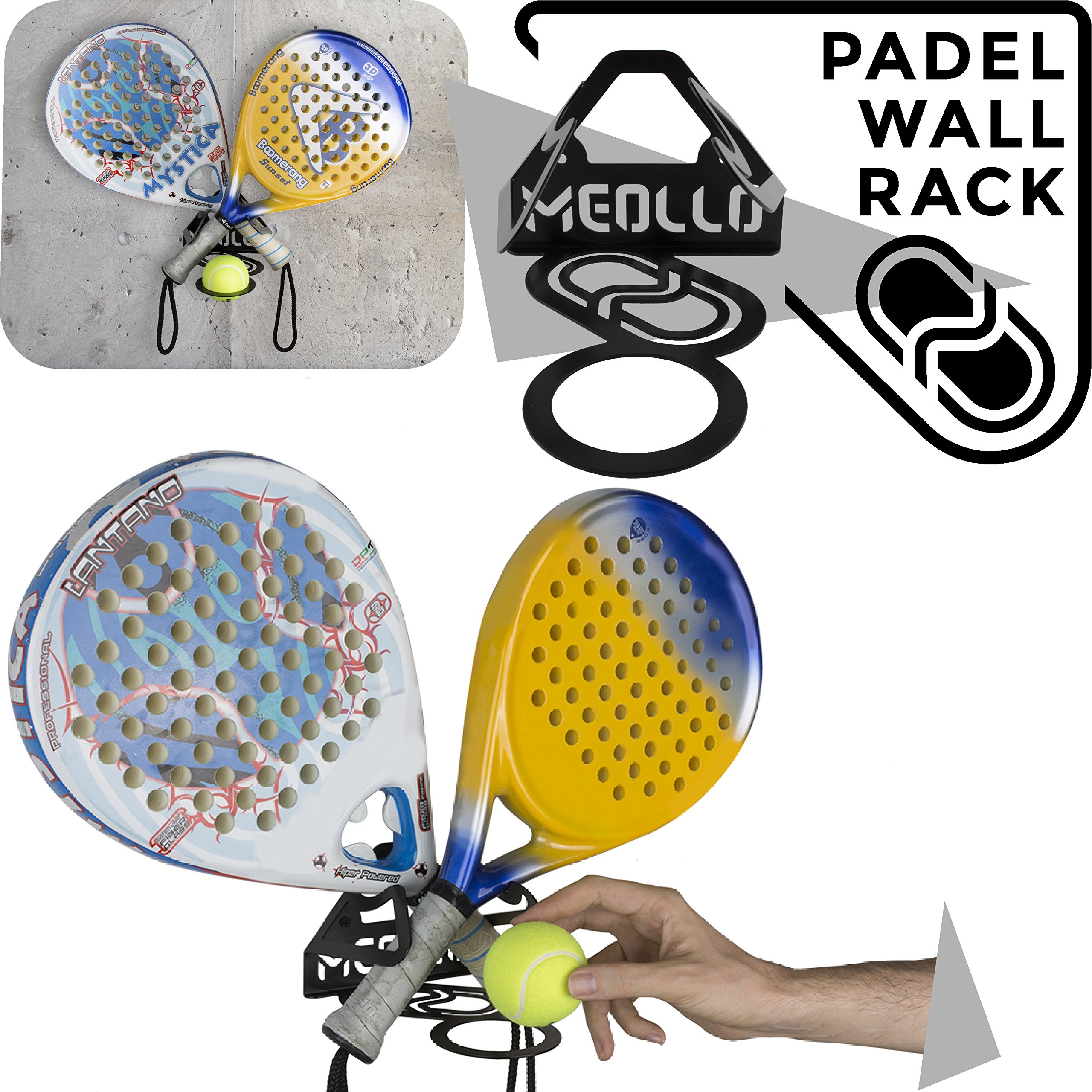 Padel Racket Holder (100% Steel) (Black)