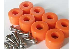 HIGH FALLS FURNITURE CO. Rubber Bumper Feet 5/8" DIA with Stainless Screws QTY 8, 24 (Black, White, Brown) (8, Orange)