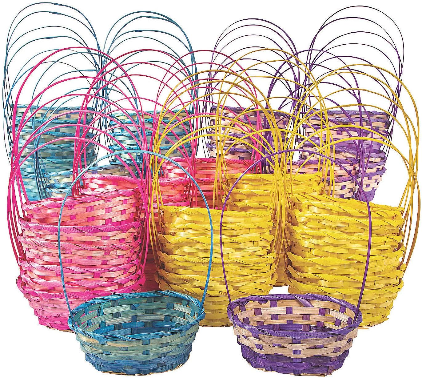 Bulk Ombre Bamboo Baskets 72ct for Easter Party Supplies