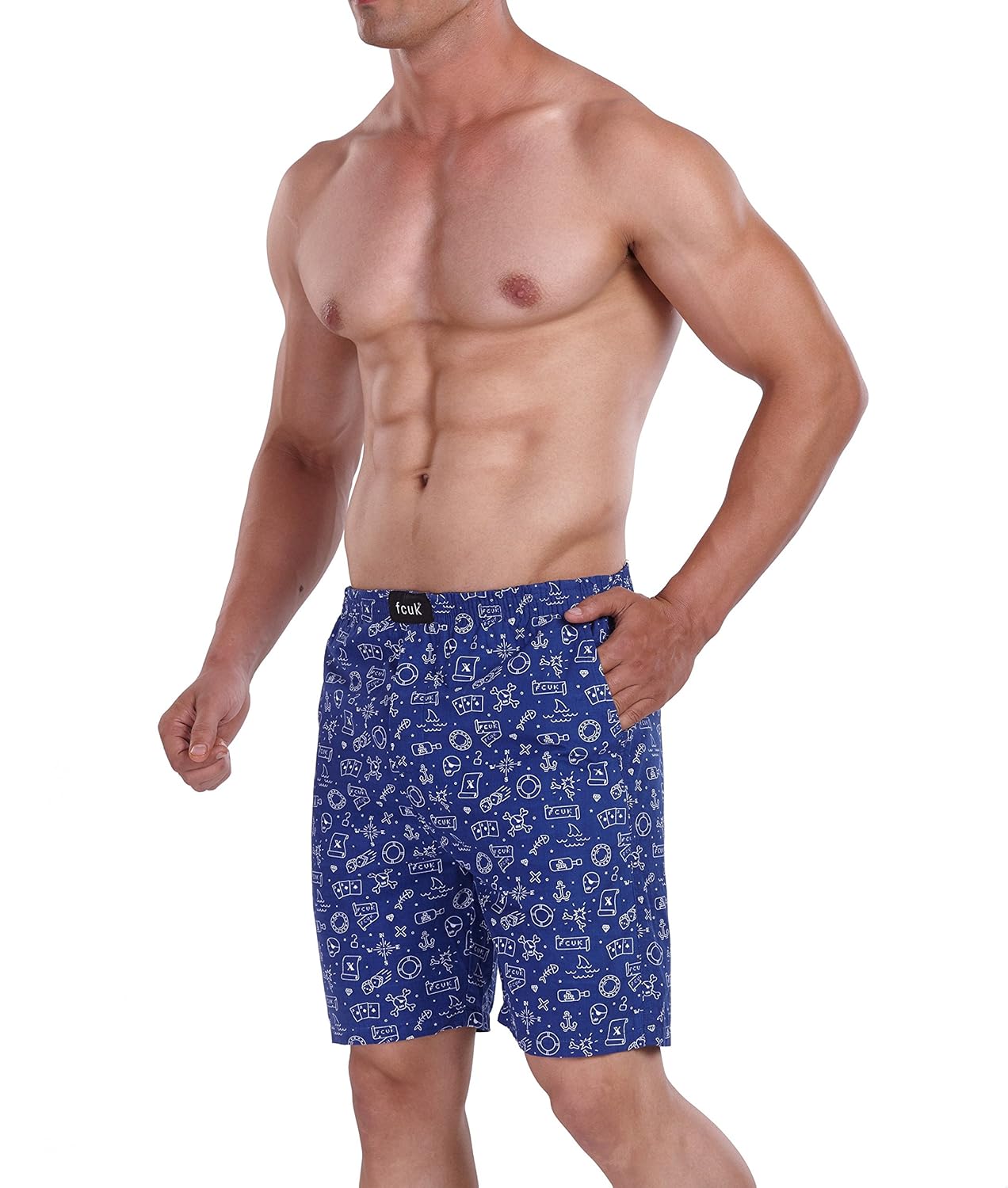fcuk men's cotton lounge shorts