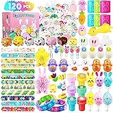 ZUGM 120 Pcs Easter Egg Fillers, Easter Basket Stuffers for Kids Boys Girls, Party Favor Goodie Bag Toys, Easter Gifts for Kids Students,Classroom Reward Toys