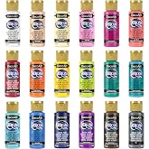 DecoArt Americana Acrylic Paint Set &ndash; Popular Colors, 18 Bottles (2 fl oz) &ndash; Art and Craft Acrylic Paints for Canvas, Wood, and More