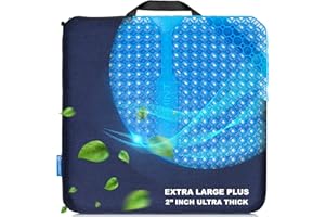 VIVAMINT Gel Seat Cushions for Long Sitting- Extra Large & Ultra Thick(2 Inch) Orthopedic Chair Pad for Pressure Relief, Sciatica & Back Pain – Non-Slip, Cooling, Portable for Office, Car, Truck, Wheelchair