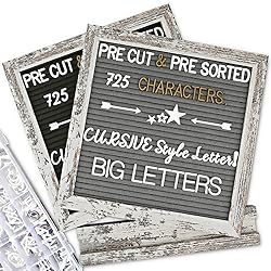 Double Sided Felt Letter Board with Rustic Wood
