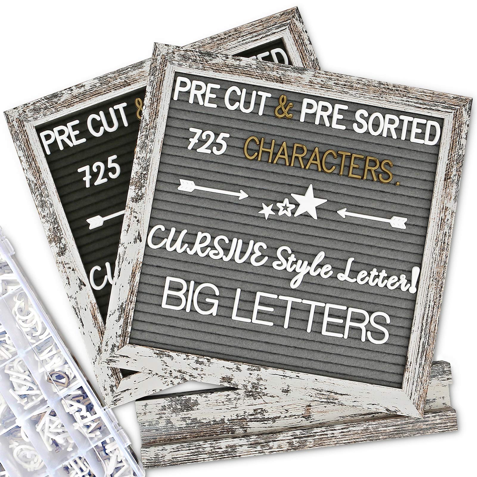 Double Sided Felt Letter Board with Rustic Wood