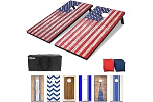 GoSports Portable Cornhole Sets, 8 Styles – Choose 4 x 2 ft or 3 x 2 ft - Boards Include 8 Bean Bags, Travel Case, and Game Rules