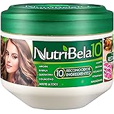 Nutribela Hair Mask for damaged dry hair treatment with Avocado Argan Collagen Coconut oil Keratin Aloe Vera Vitamin E Serum Shea Macadamia Deep Conditioner Curly Frizzy cabello maltratado 17Onz