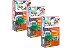 TERRO Outdoor Ready-to-Use Liquid Ant Bait Killer and Trap - Kills Common Household Ants - 12 Bait Stations - T1804-3SR