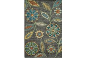 Maples Rugs Reggie Floral Kitchen Rugs Non Skid Accent Area Carpet [Made in USA], Multi, 2'6 x 3'10