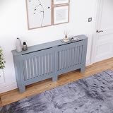 Vida Designs Chelsea Radiator Cover Grey Large Vertical Slat H82xW152xD19cm view 3