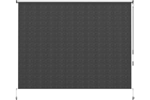 Outsunny 8'W x 6'H Roller Shades, Outdoor Blinds Cordless Roll Up Shade for Porch Balcony Gazebo, Black