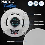 Pyle Pair 16.5 cm In-Wall In-Ceiling 2-Way Speaker White view 2