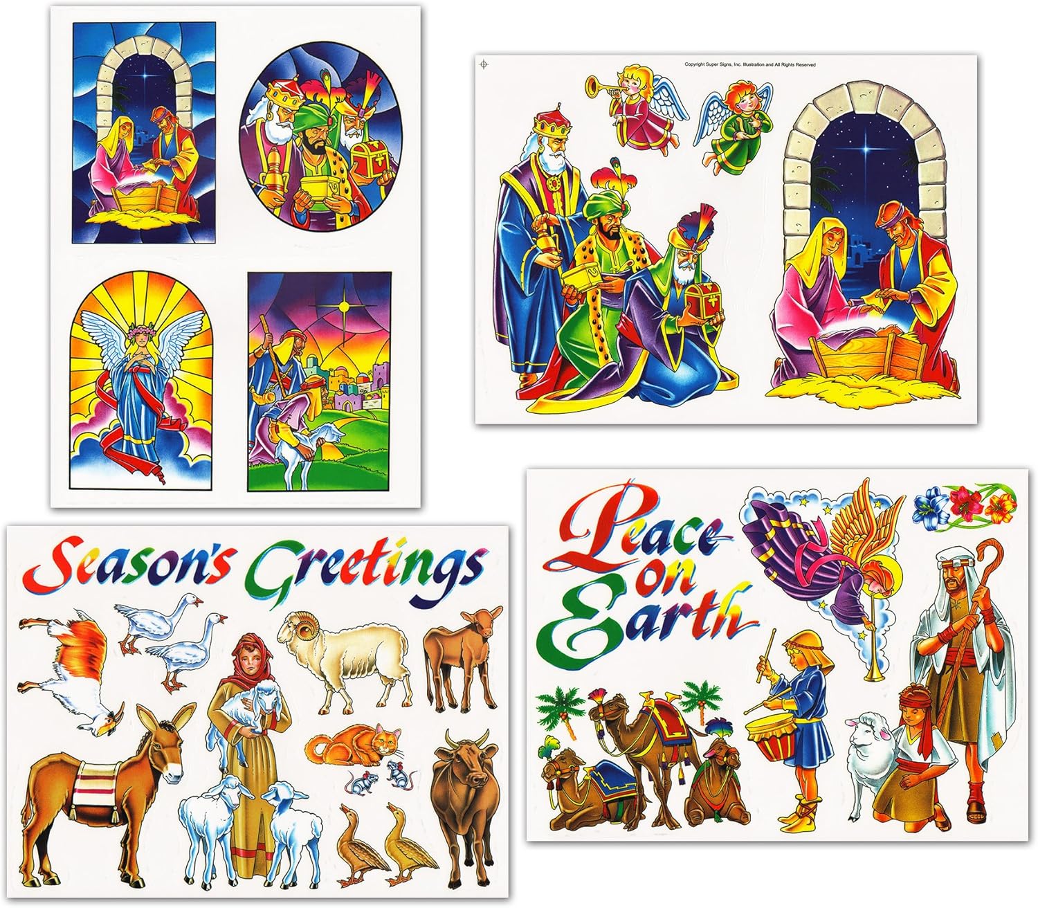 Nativity Christmas Window Clings Decals Amazon.co.uk Kitchen & Home
