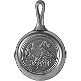 Lodge Wildlife Series-6.5" Cast Iron Skillet with Wolf Scene, Black