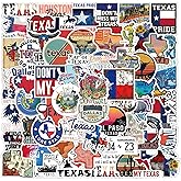 61pcs Texas Stickers Pack, State Map Flag Graphics Vinyl Waterproof Sticker Decals for Water Bottle,Skateboard,Laptop,Phone,Luggage,Scrapbooking for Supply Favor Decor