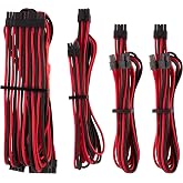 CORSAIR Premium Individually Sleeved PSU Cables Starter Kit &ndash; Red/Black, 2 Yr Warranty, for Corsair PSUs