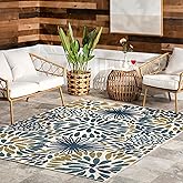nuLOOM Monique Floral Indoor/Outdoor Area Rug- Modern, Patio, Porch, Deck, Living Room, Non-Shedding, Non-Skid, Easy Cleaning